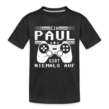 Paul Gaming Konsole PC Gamer Geschenk - Kinder Premium Bio T-Shirt - Schwarz - Vorne