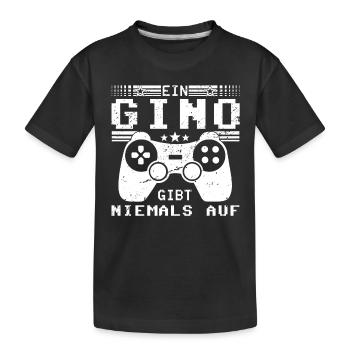 Gino Gaming Konsole PC Gamer Geschenk - Kinder Premium Bio T-Shirt - Schwarz - Vorne