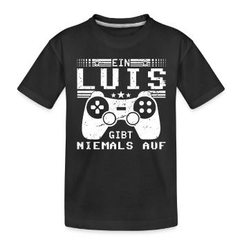 Luis Gaming Konsole PC Gamer Geschenk - Kinder Premium Bio T-Shirt - Schwarz - Vorne