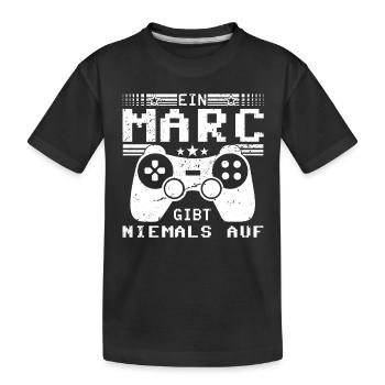 Marc Gaming Konsole PC Gamer Geschenk - Kinder Premium Bio T-Shirt - Schwarz - Vorne