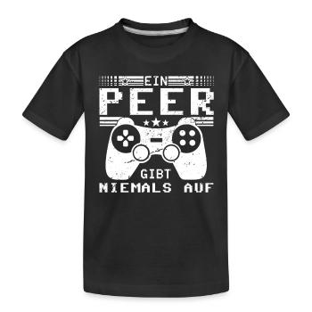 Peer Gaming Konsole PC Gamer Geschenk - Kinder Premium Bio T-Shirt - Schwarz - Vorne