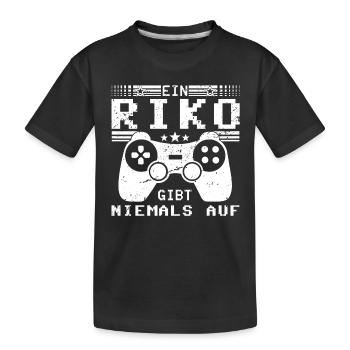 Riko Gaming Konsole PC Gamer Geschenk - Kinder Premium Bio T-Shirt - Schwarz - Vorne