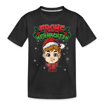 Frohe Weihnachten - Kinder Premium Bio T-Shirt - Schwarz - Vorne