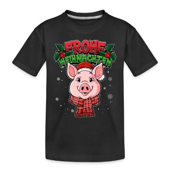 Frohe Weihnachten - Kinder Premium Bio T-Shirt - Schwarz - Vorne