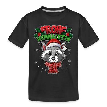 Frohe Weihnachten - Kinder Premium Bio T-Shirt - Schwarz - Vorne