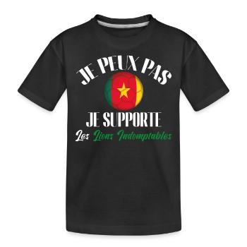 je supporte Les Lions indomptables, Cameroun - T-shirt bio Premium Enfant - noir - Devant