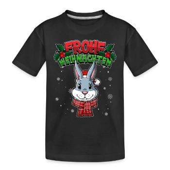 Frohe Weihnachten - Kinder Premium Bio T-Shirt - Schwarz - Vorne