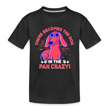 Chien dans la casserole fou - Denglish Dictons Denglisch - T-shirt bio Premium Enfant - noir - Devant