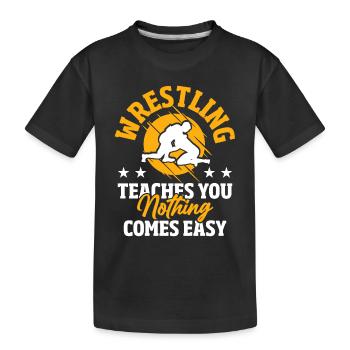 Wrestling Wrestling Fight - Kids' Premium Organic T-Shirt - black - Front