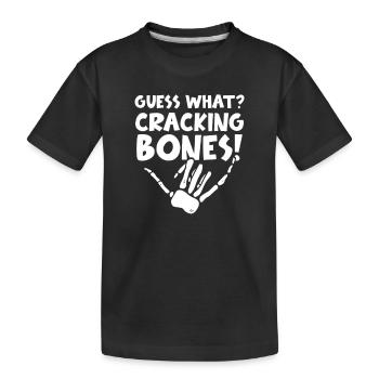 Gehirn knacken Knochen Stress Therapeut - Kinder Premium Bio T-Shirt - Schwarz - Vorne