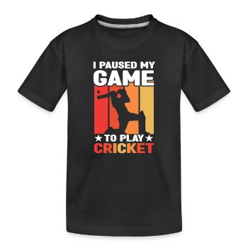 Cricket Pitcher - Kinder Premium Bio T-Shirt - Schwarz - Vorne