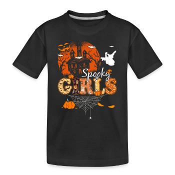 Spooky Girls Halloween Creeper Gift - Kinder Premium Bio T-Shirt - Schwarz - Vorne