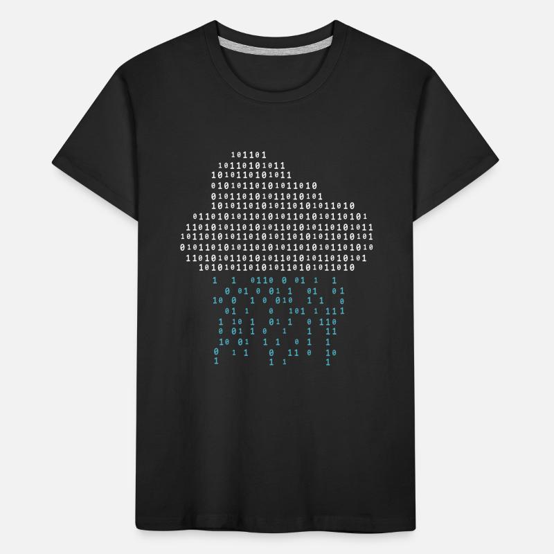 Programmeur - code binaire nuage pluie T-shirt bio Premium Enfant