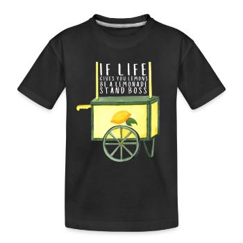 Vends Stand De Limonade Boss Juice Business Lemon - T-shirt bio Premium Enfant - noir - Devant