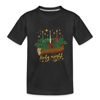 Christmas - Holy night - Kids' Premium Organic T-Shirt - black - Front