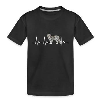 Bearded Collie Geschenk Hunde - Kinder Premium Bio T-Shirt - Schwarz - Vorne