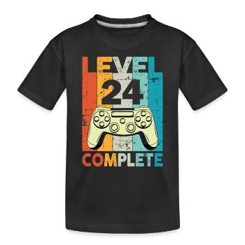 Niveau 24 Anniversaire de jeu complet - T-shirt bio Premium Enfant - noir - Devant