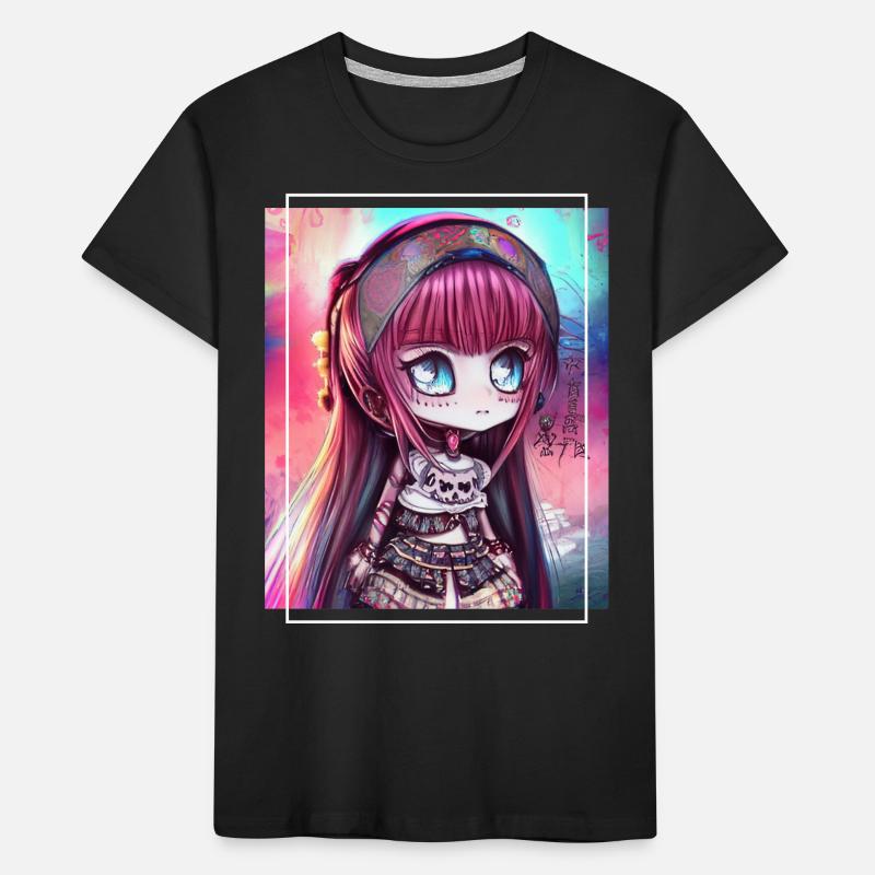 Kawaii Chibi Mädchen Anime Artwork Geschenk Kinder Premium Bio T-Shirt