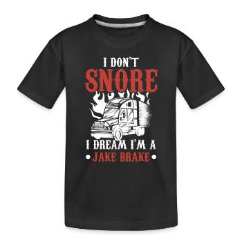 Je ne ronfle pas, je rêve que je suis un lac Br - T-shirt bio Premium Enfant - noir - Devant