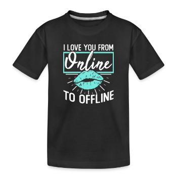 Engagement de couple à distance - T-shirt bio Premium Enfant - noir - Devant