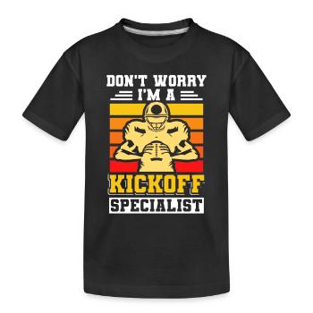 Spécialiste du coup d’envoi des sports d’équipe - T-shirt bio Premium Enfant - noir - Devant