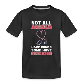 Tous les anges n’ont pas d’ailes Certains ont des stéthoscopes - T-shirt bio Premium Enfant - noir - Devant