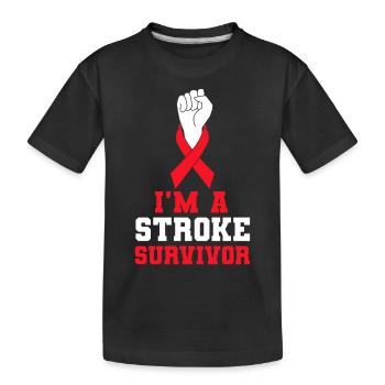 I'm A Stroke Survivor - Kinder Premium Bio T-Shirt - Schwarz - Vorne