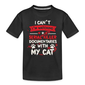 Documentary Kitty Cat Lover - Kids' Premium Organic T-Shirt - black - Front