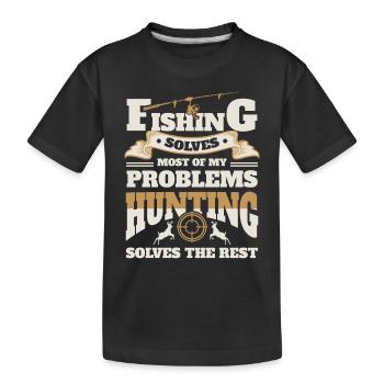 Faune Tir à l’arc Chasse Pêche Amateurs de poissons - T-shirt bio Premium Enfant - noir - Devant