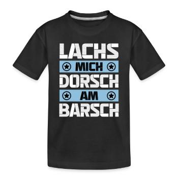 Lachs Mich Dorsch Am Barsch - Kinder Premium Bio T-Shirt - Schwarz - Vorne
