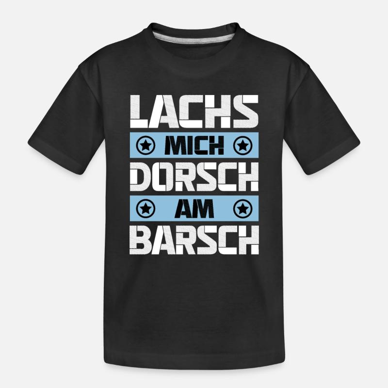 Lachs Mich Dorsch Am Barsch - Kinder Premium Bio T-Shirt - Schwarz