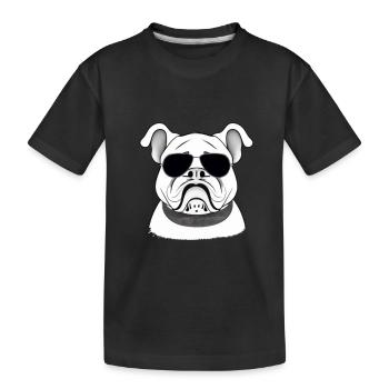 Chiens bouledogues avec lunettes de soleil motif cool - T-shirt bio Premium Enfant - noir - Devant