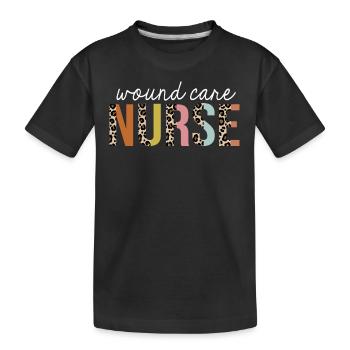 Wound-Care Nurse Colorful Leopard Print Funny - Kids' Premium Organic T-Shirt - black - Front