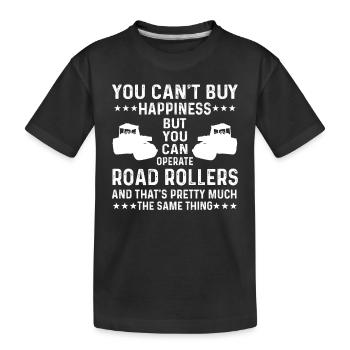 Walze Fahrer Geschenk - Kinder Premium Bio T-Shirt - Schwarz - Vorne