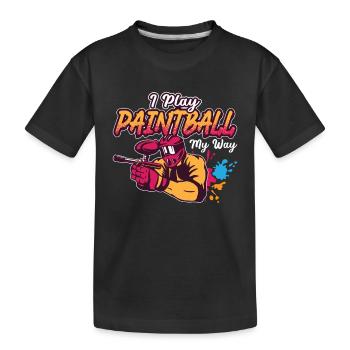 Paintball Je joue Paintball Airgun Paintball Player - T-shirt bio Premium Enfant - noir - Devant