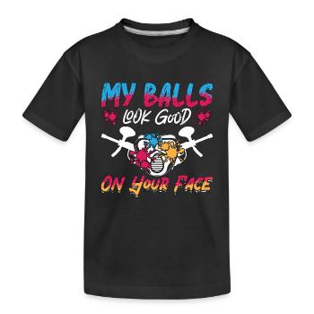 Paintball Mes balles Look Splatter Joueur de paintball - T-shirt bio Premium Enfant - noir - Devant