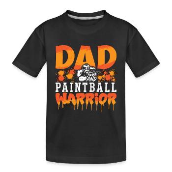Paintball Dad And Air Gun Warrior Paintball Player - Kinder Premium Bio T-Shirt - Schwarz - Vorne