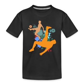 Football Footballeur Attaquant Garçons Coupe du Monde Hommes - T-shirt bio Premium Enfant - noir - Devant