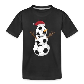 Mignon Football Bonhomme de neige Coupe du monde des sports d’hiver - T-shirt bio Premium Enfant - noir - Devant