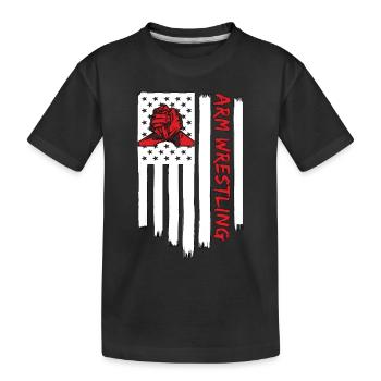 Arm Wrestling Cool Arm Wrestling Muscles Wrestler - Kinder Premium Bio T-Shirt - Schwarz - Vorne
