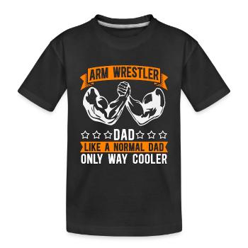 Arm Wrestling Arm Wrestler Dad Arm Sports Wrestler - Kinder Premium Bio T-Shirt - Schwarz - Vorne