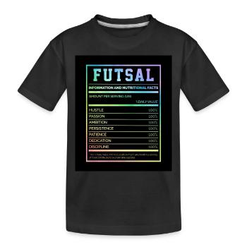 Futsal Information And Nutritional Facts Football - Kinder Premium Bio T-Shirt - Schwarz - Vorne