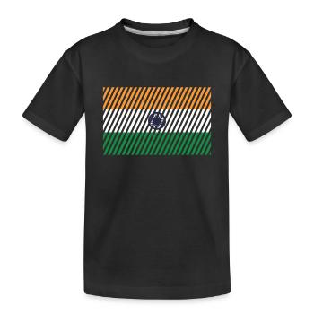 Indien Flagge - Kinder Premium Bio T-Shirt - Schwarz - Vorne