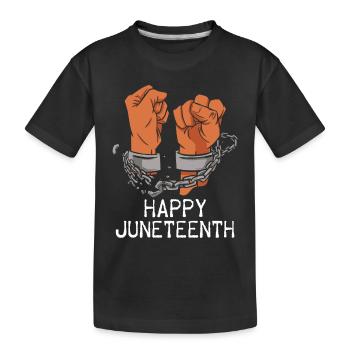 Happy Juneteenth Break Shackles Chain - Kids' Premium Organic T-Shirt - black - Front