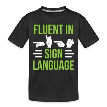 Maîtrise de la langue des signes Conscience des signes - T-shirt bio Premium Enfant - noir - Devant