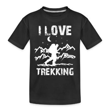 J’adore le trekking randonneurs - T-shirt bio Premium Enfant - noir - Devant