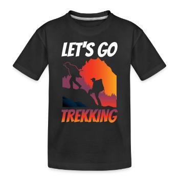 Allons aux amateurs de trekking randonneurs - T-shirt bio Premium Enfant - noir - Devant