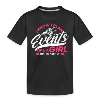 Eventplaner Hochzeitsplaner Event Manager - Kinder Premium Bio T-Shirt - Schwarz - Vorne