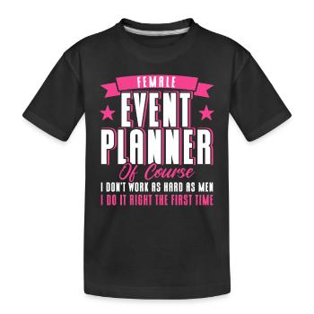 Eventplaner Hochzeitsplaner Event Manager - Kinder Premium Bio T-Shirt - Schwarz - Vorne