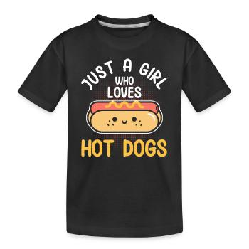 Hotdog Food Lover Hotdogs Contest Hotdog-verkäufer - Kinder Premium Bio T-Shirt - Schwarz - Vorne